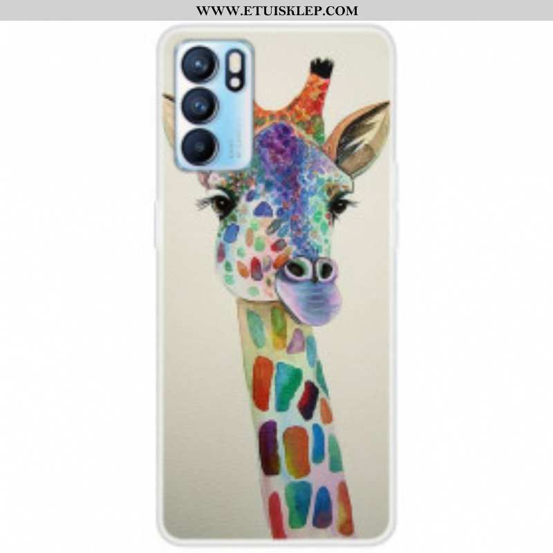 Etui do Oppo Reno 6 5G Kolorowa Żyrafa